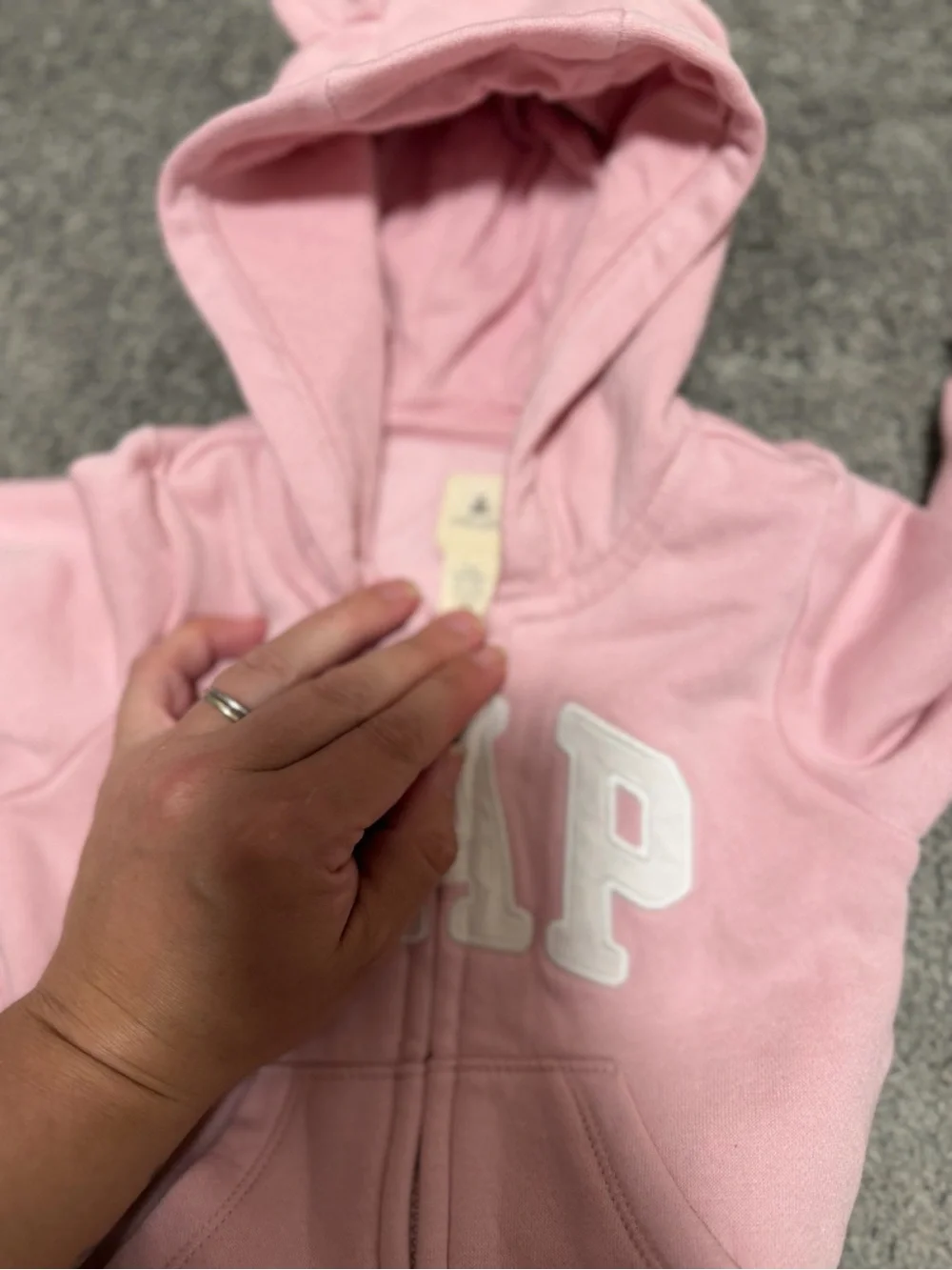 GAP Baby Bear Sweatshirt Bodysuit Pink Size 6-12 Month